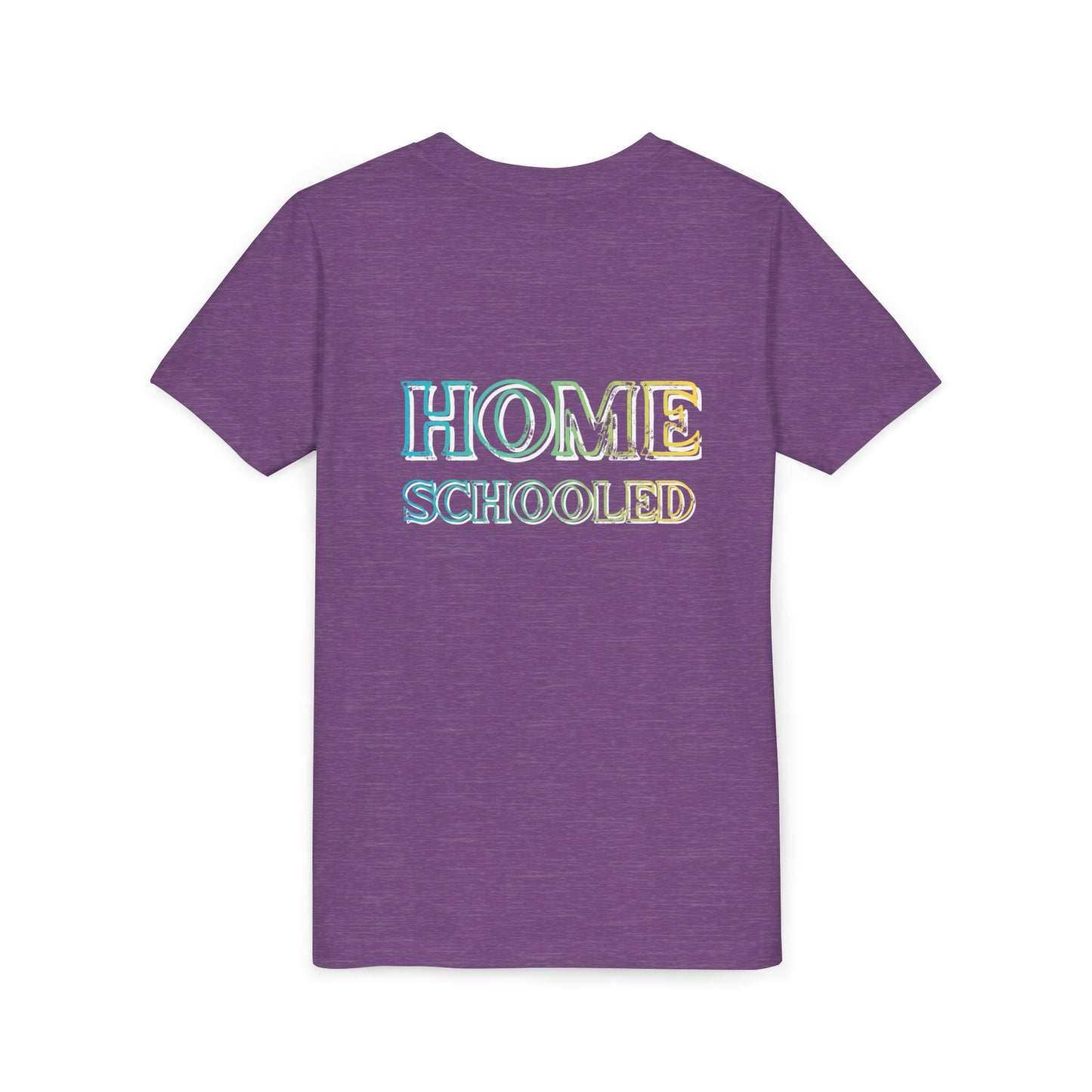 Home Schooled Youth Tee | Pastel Gradient Text, Back Print