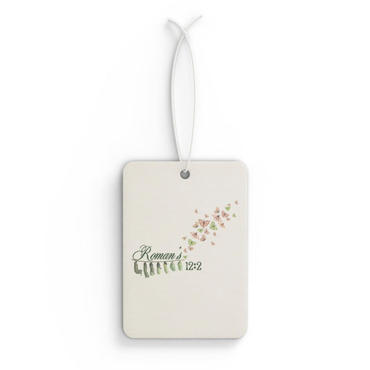 Car Air Freshener - "Remain Cuffed" Floral Scented Air Freshener (Bible Verse 12:2)