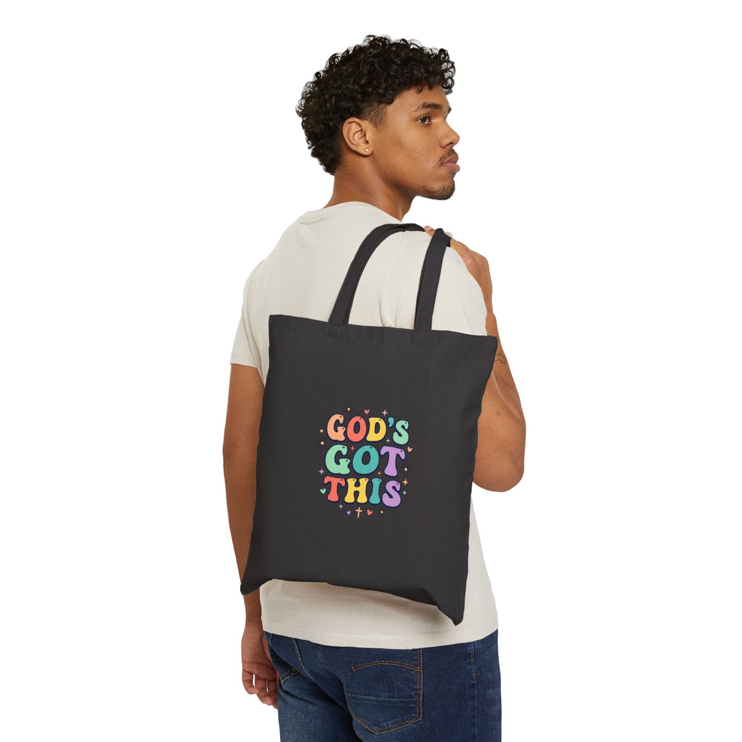 God's Got This Tote, Christian Encouragement, Retro Pastel Groovy Scripture