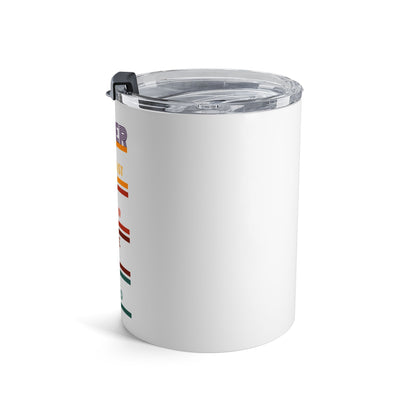 Knitter 10oz Tumbler — 'Knitter: Yarn Enthusiast, Cozy Creator, Needle Ninja, Wool Wizard' Travel Cup