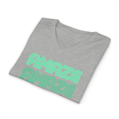 Amaze  VNeck Tee  Retro Graphic Shirt