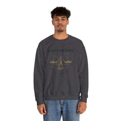 Knitventure Crewneck Sweatshirt – Camping Knitwear ‘Go Outside, Take Your Yarn’