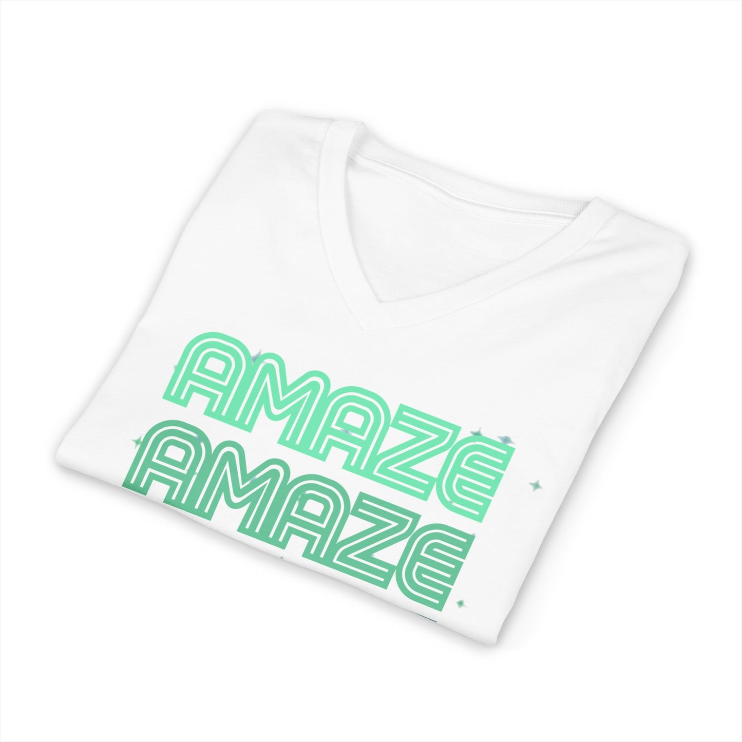 Amaze  VNeck Tee  Retro Graphic Shirt