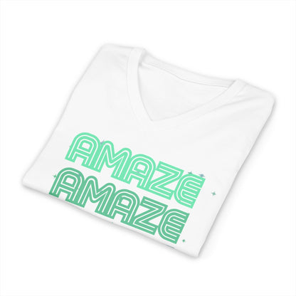 Amaze  VNeck Tee  Retro Graphic Shirt