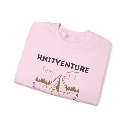 Knitventure Crewneck Sweatshirt – Camping Knitwear ‘Go Outside, Take Your Yarn’