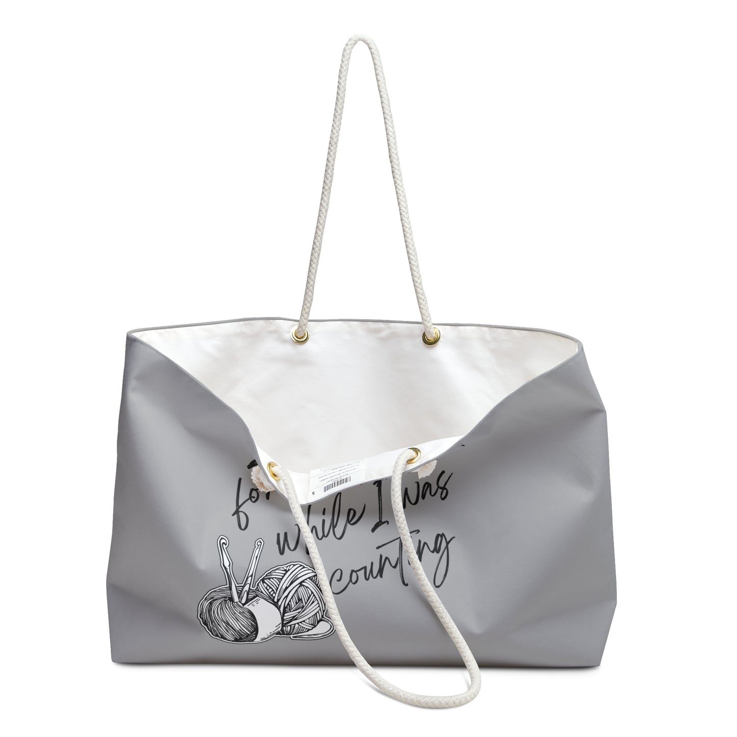 Knitting Humor Weekender Bag - "Sorry for What I Said While I Was Counting" Travel Tote