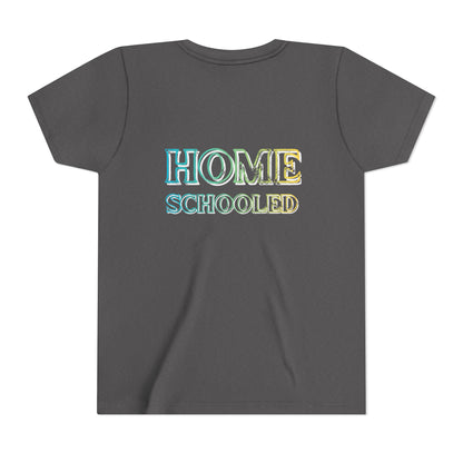 Home Schooled Youth Tee | Pastel Gradient Text, Back Print