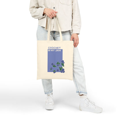 Crochet Is My Jam Tote Bag — Huckleberry  Cotton Canvas Market Tote