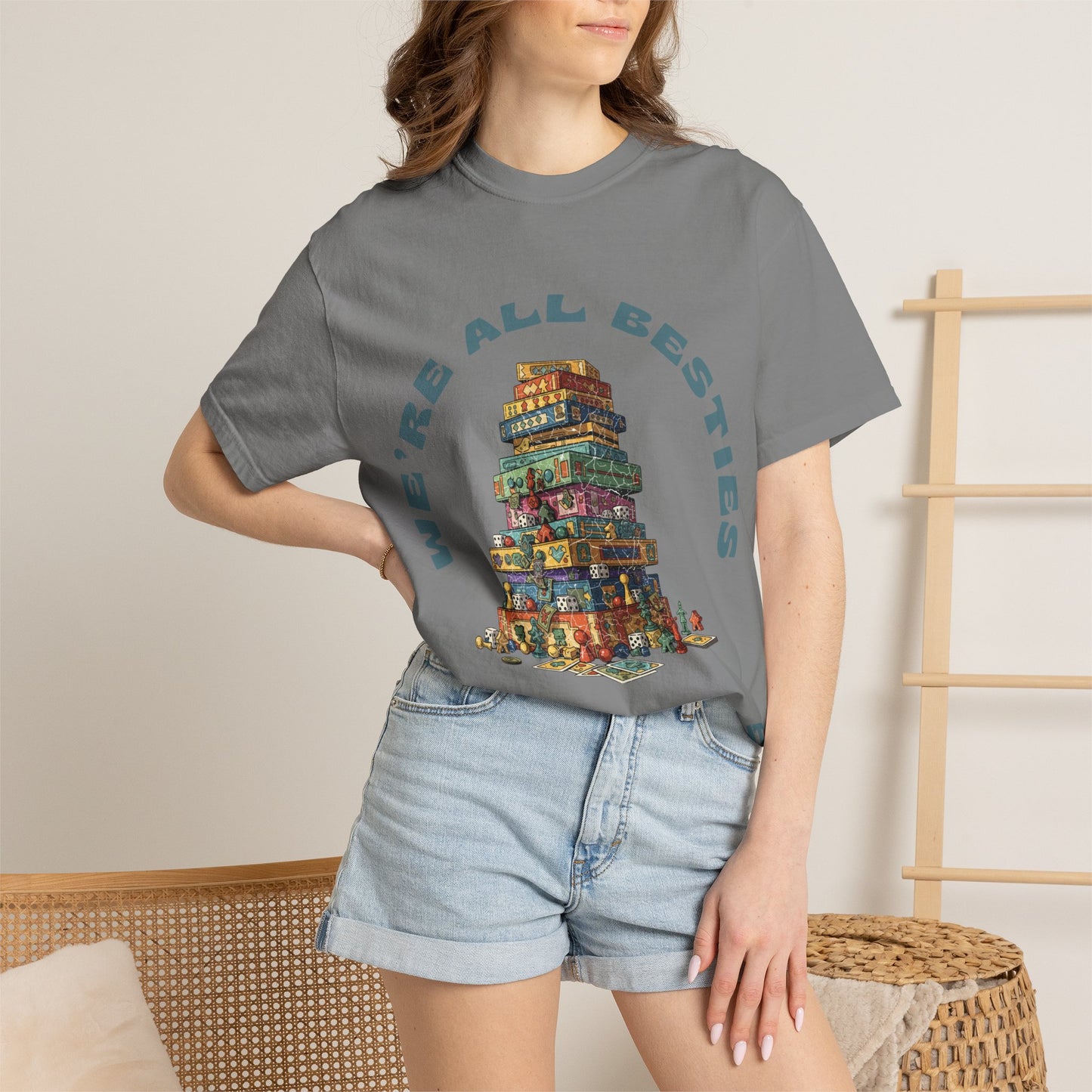Game Night Besties T-Shirt — "We're All Besties Until Game Night" Graphic Tee