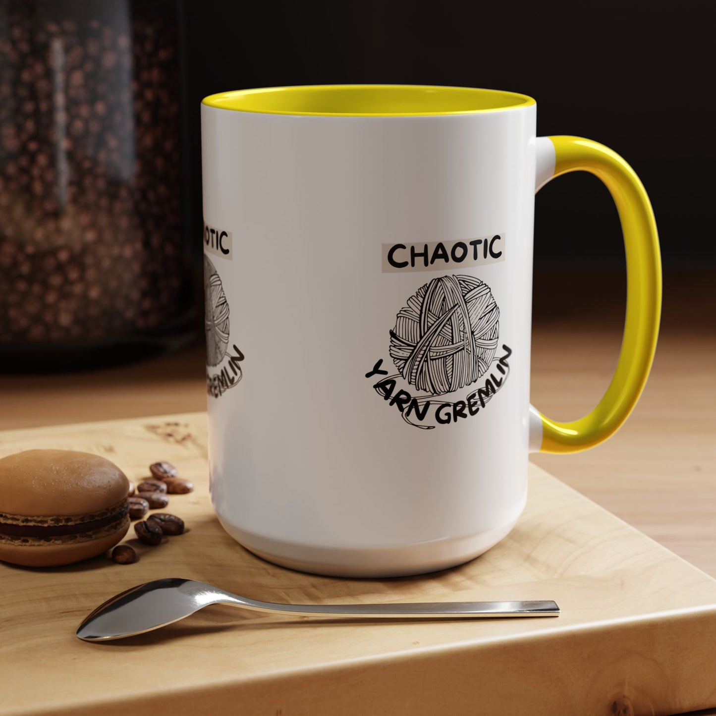 Chaotic Yarn Gremlin Mug – Funny Knitting Coffee Cup (11/15oz)
