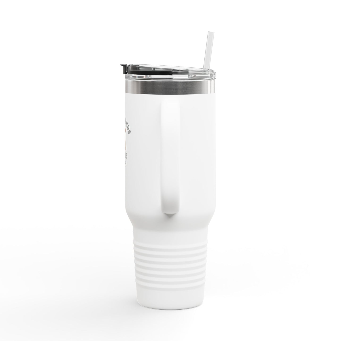40oz Insulated Travel Mug - 'Fiber Friends Meet Us' Cute Sheep Design