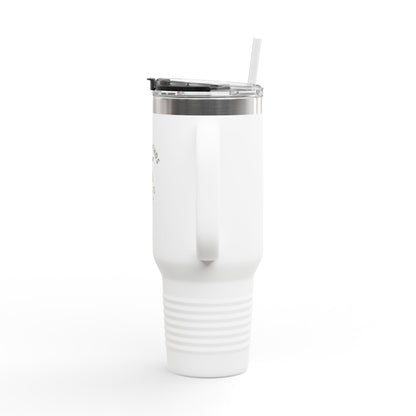 40oz Insulated Travel Mug - 'Fiber Friends Meet Us' Cute Sheep Design