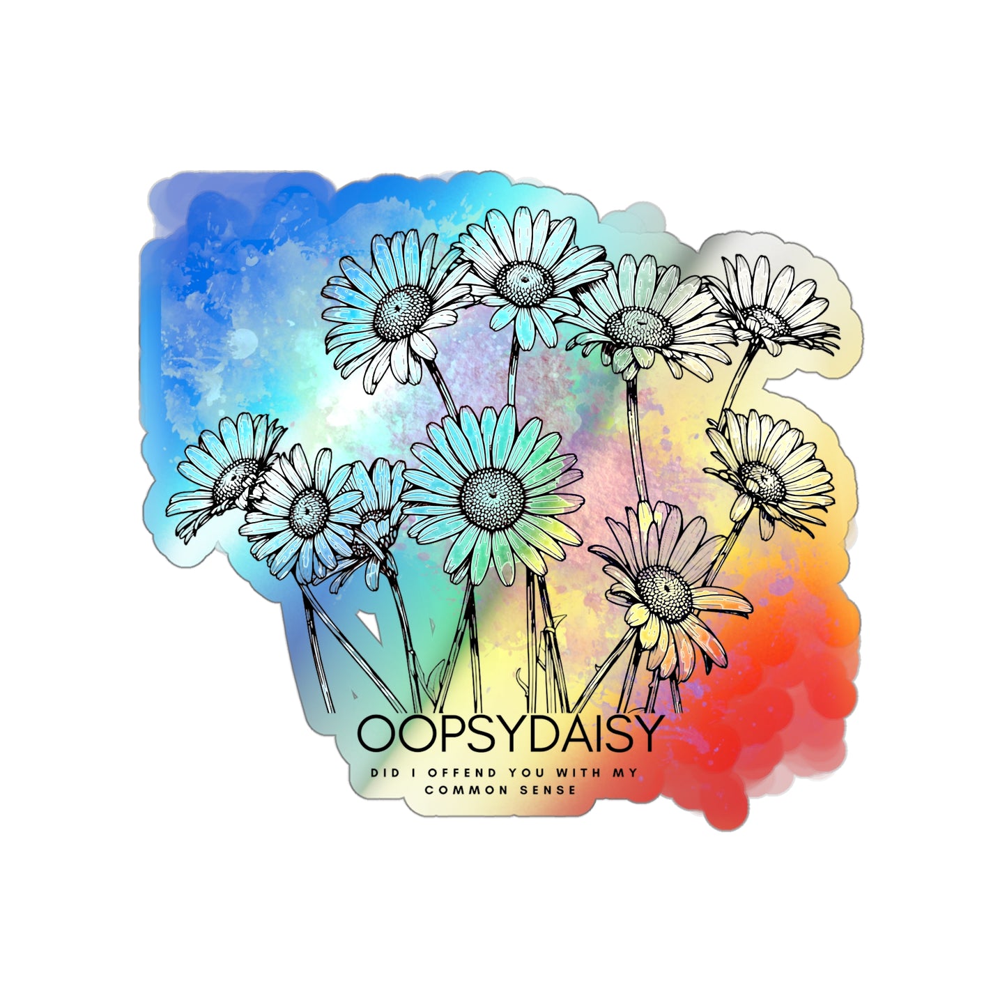 Holographic Daisy Die-Cut Sticker — Oopsydaisy Floral Rainbow Sticker