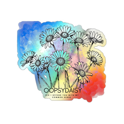 Holographic Daisy Die-Cut Sticker — Oopsydaisy Floral Rainbow Sticker