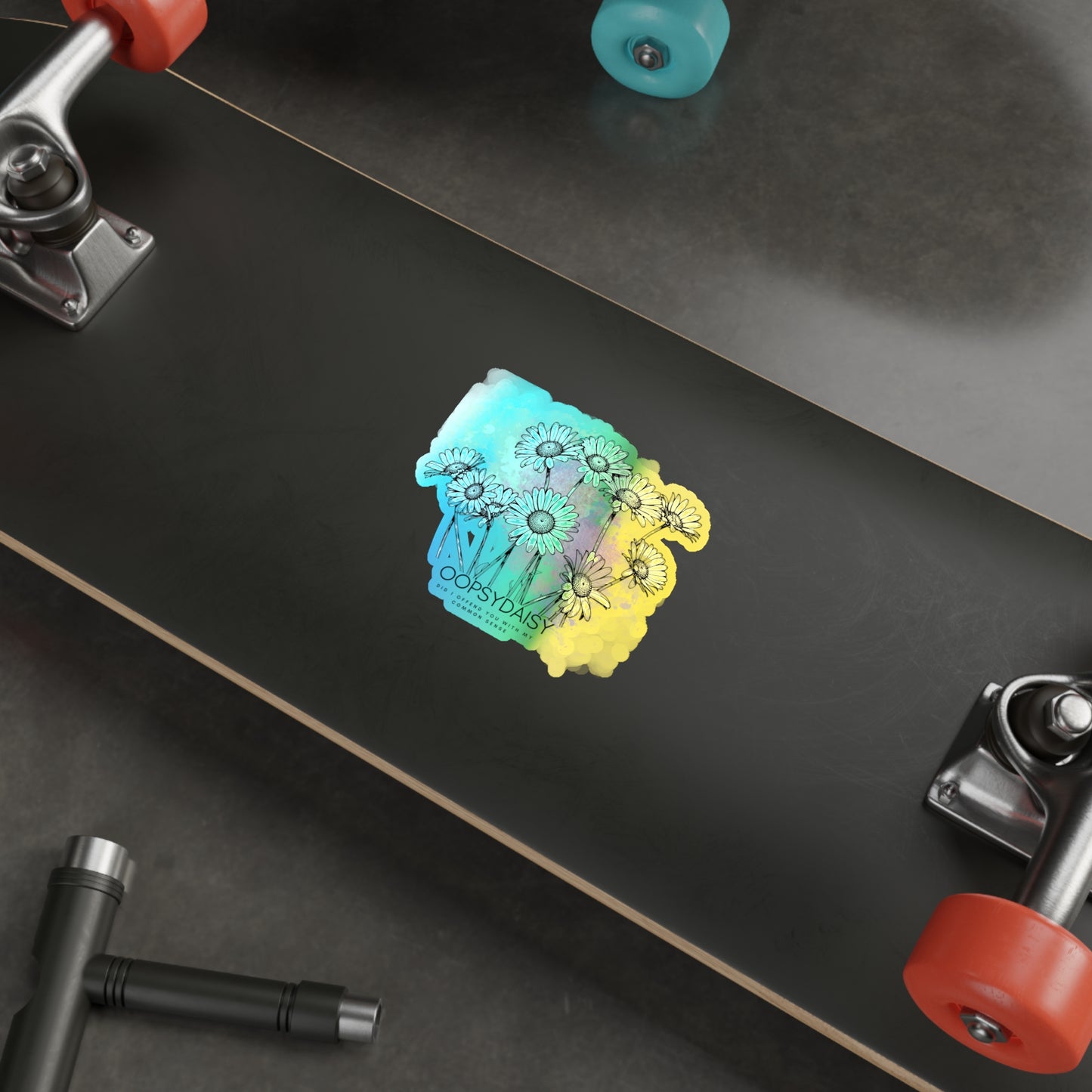 Holographic Daisy Die-Cut Sticker — Oopsydaisy Floral Rainbow Sticker