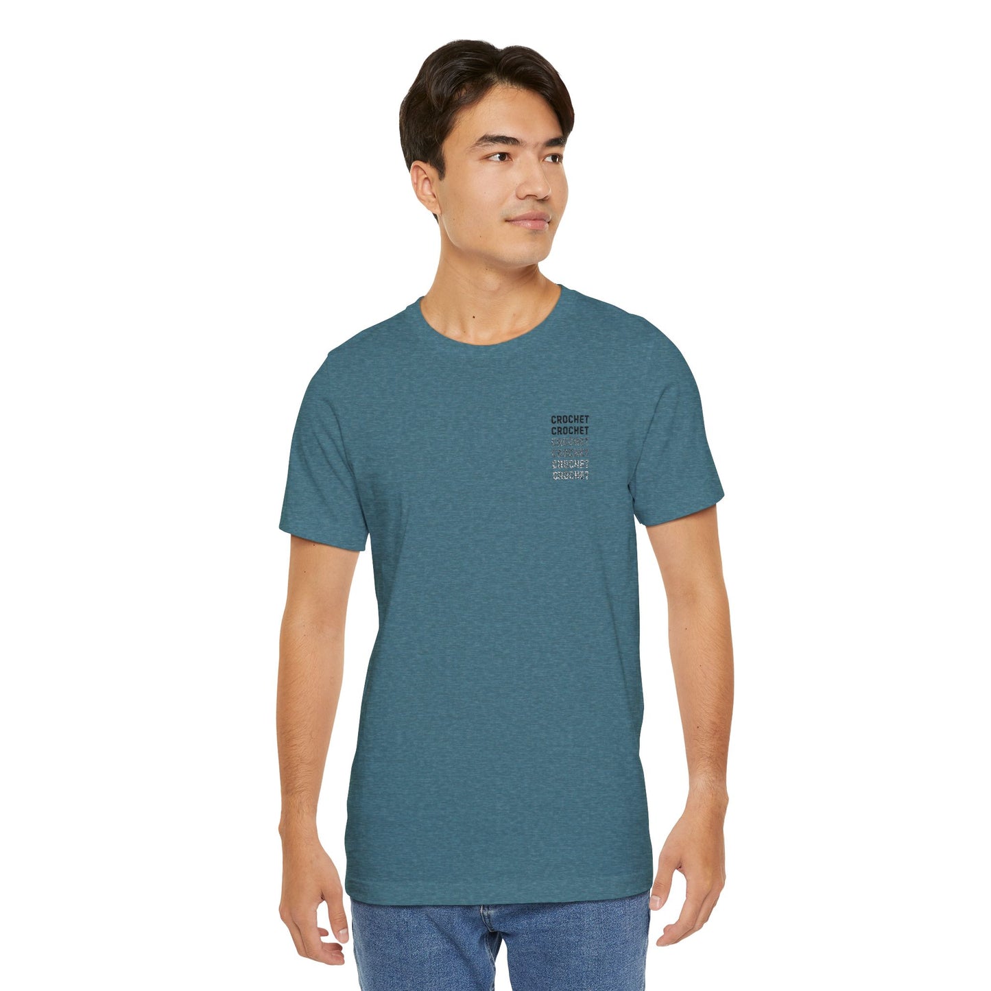 Orange Small-Logo Tee — 'Crochet' Graphic Pocket T-Shirt