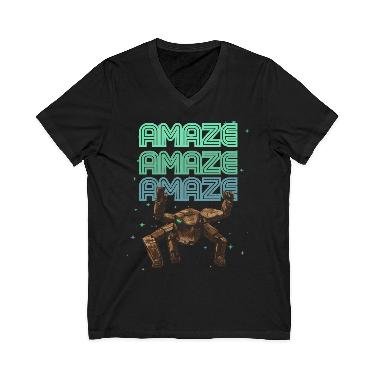 Amaze  VNeck Tee  Retro Graphic Shirt