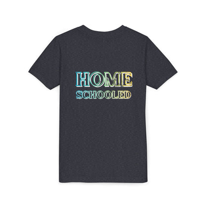 Home Schooled Youth Tee | Pastel Gradient Text, Back Print