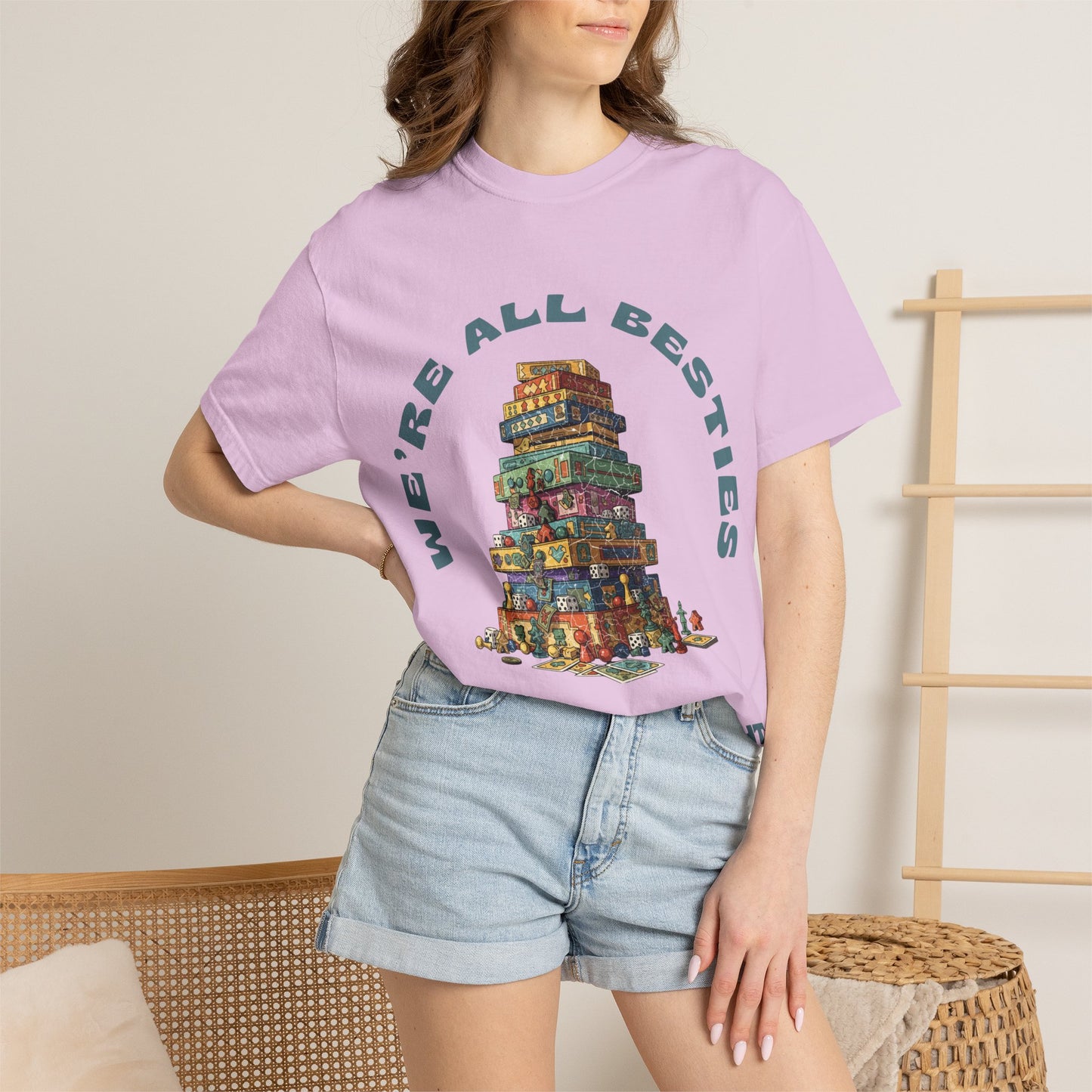 Game Night Besties T-Shirt — "We're All Besties Until Game Night" Graphic Tee