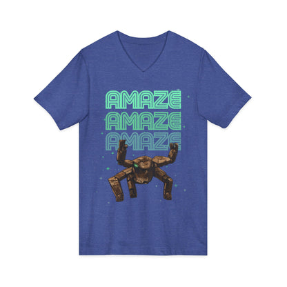 Amaze  VNeck Tee  Retro Graphic Shirt