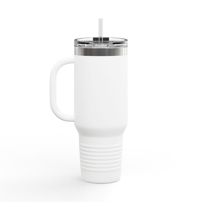 40oz Insulated Travel Mug — "Chaotic Yarn Gremlin" Knitting Lover Tumbler