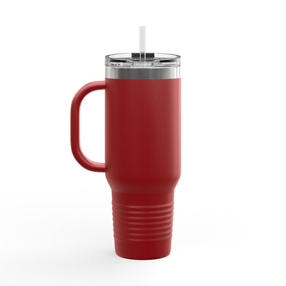 40oz Insulated Travel Mug — "Chaotic Yarn Gremlin" Knitting Lover Tumbler