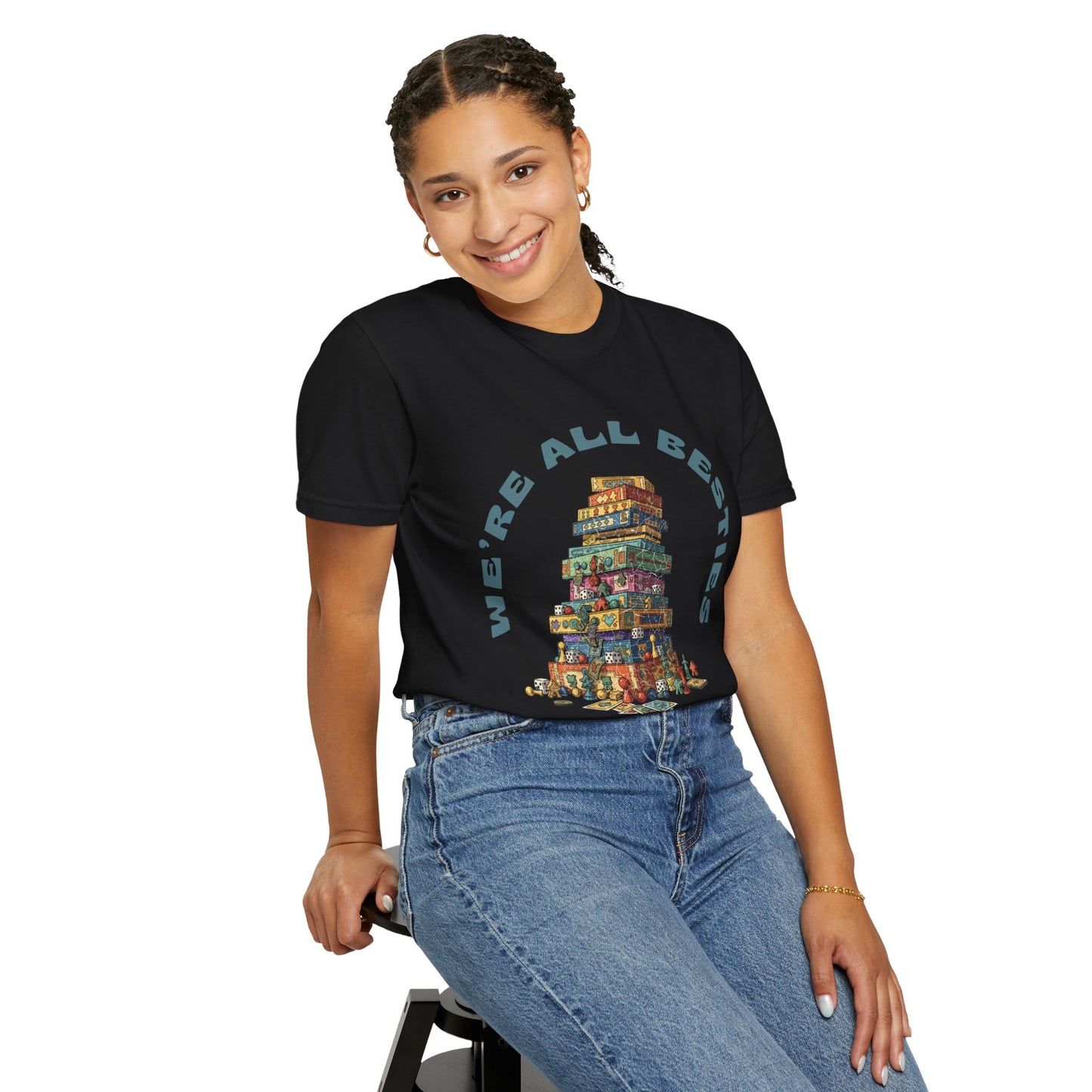 Game Night Besties T-Shirt — "We're All Besties Until Game Night" Graphic Tee
