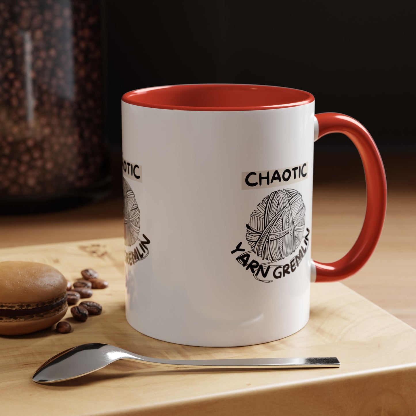 Chaotic Yarn Gremlin Mug – Funny Knitting Coffee Cup (11/15oz)