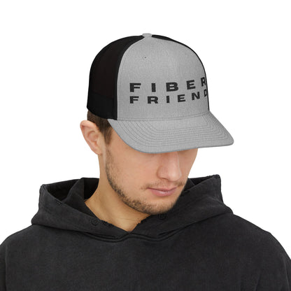 Fiber Friend Cap | Trucker Snapback Hat, Mesh Back Embroidered Text