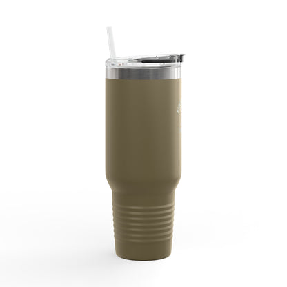 40oz Insulated Travel Mug - 'Fiber Friends Meet Us' Cute Sheep Design