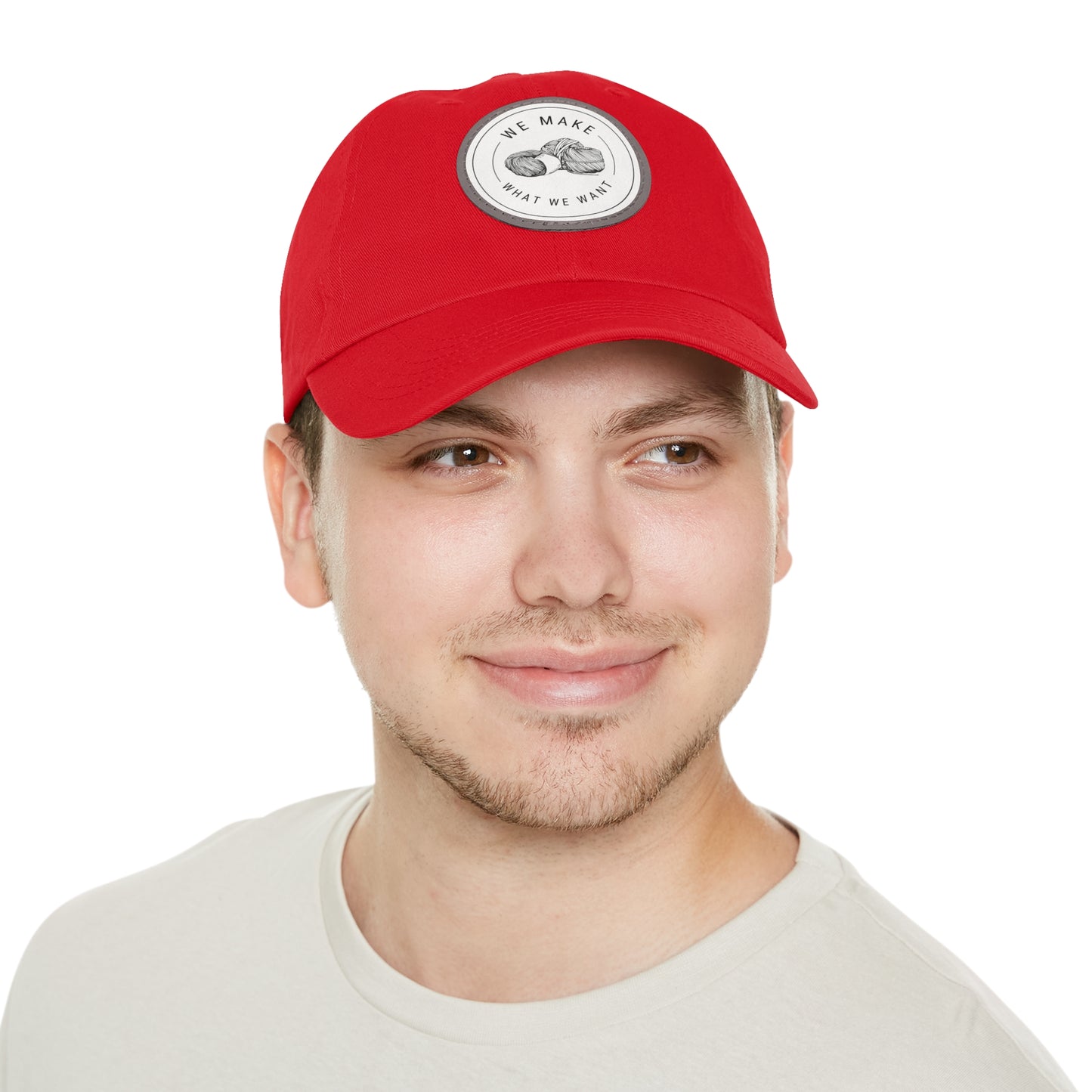 Dad Hat — Round Leather Patch “We Make What We Make”