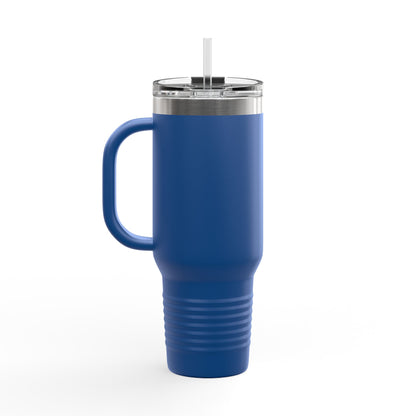 40oz Insulated Travel Mug — "Chaotic Yarn Gremlin" Knitting Lover Tumbler