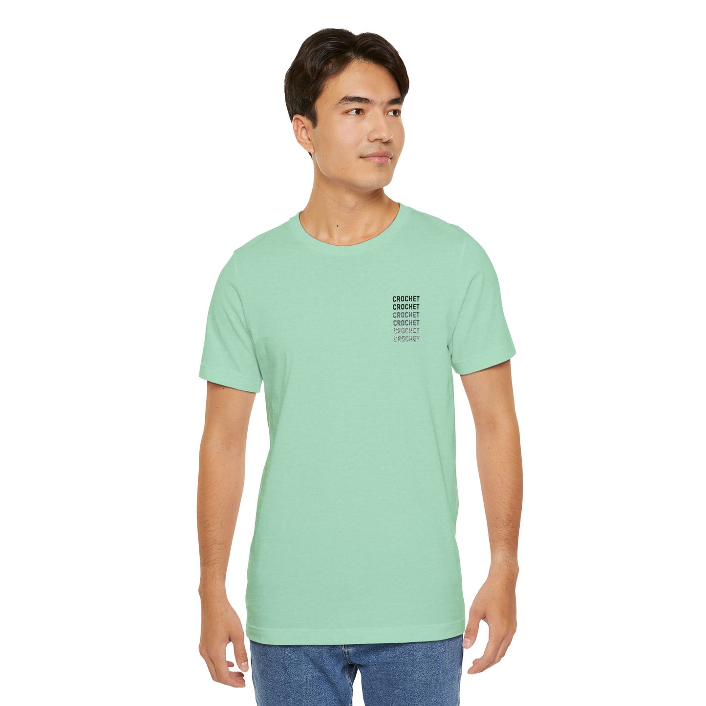 Orange Small-Logo Tee — 'Crochet' Graphic Pocket T-Shirt