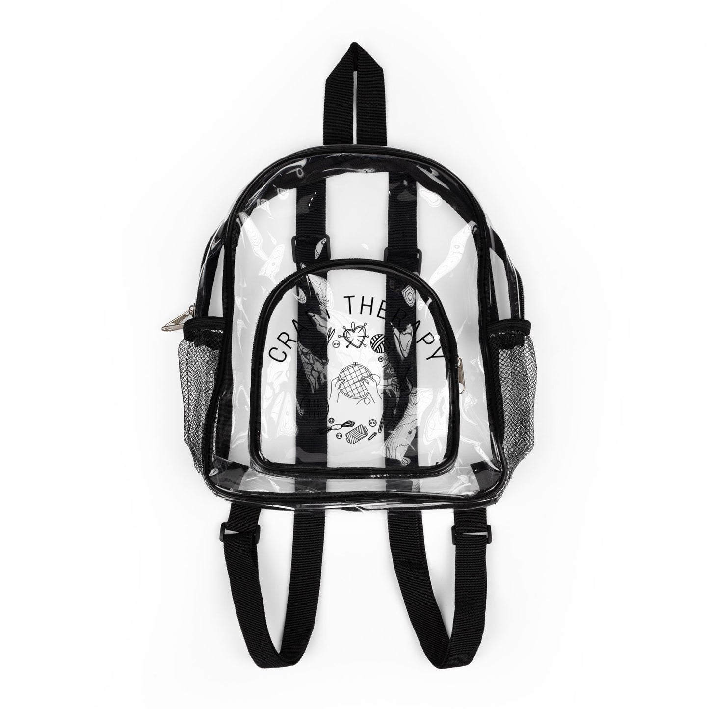 Clear Stadium Backpack | Transparent School Bag, Black Trim