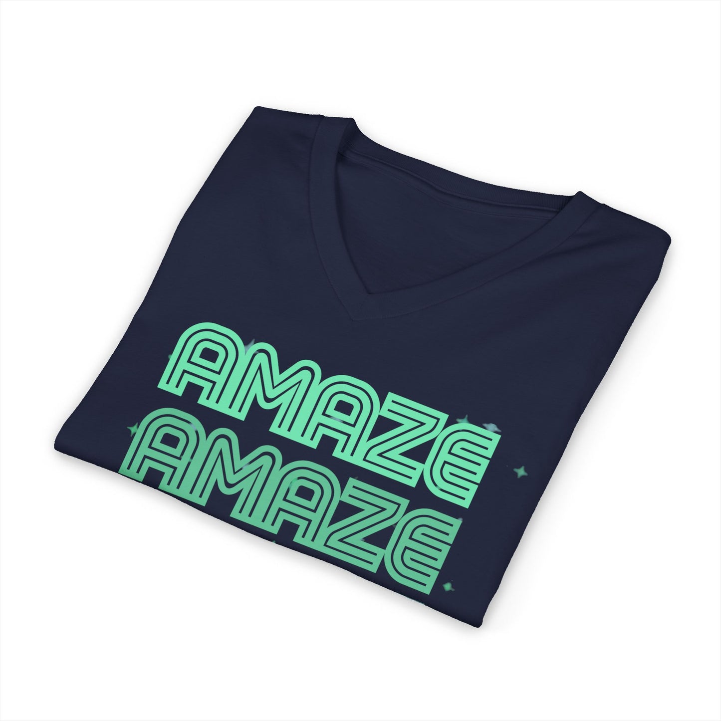 Amaze  VNeck Tee  Retro Graphic Shirt