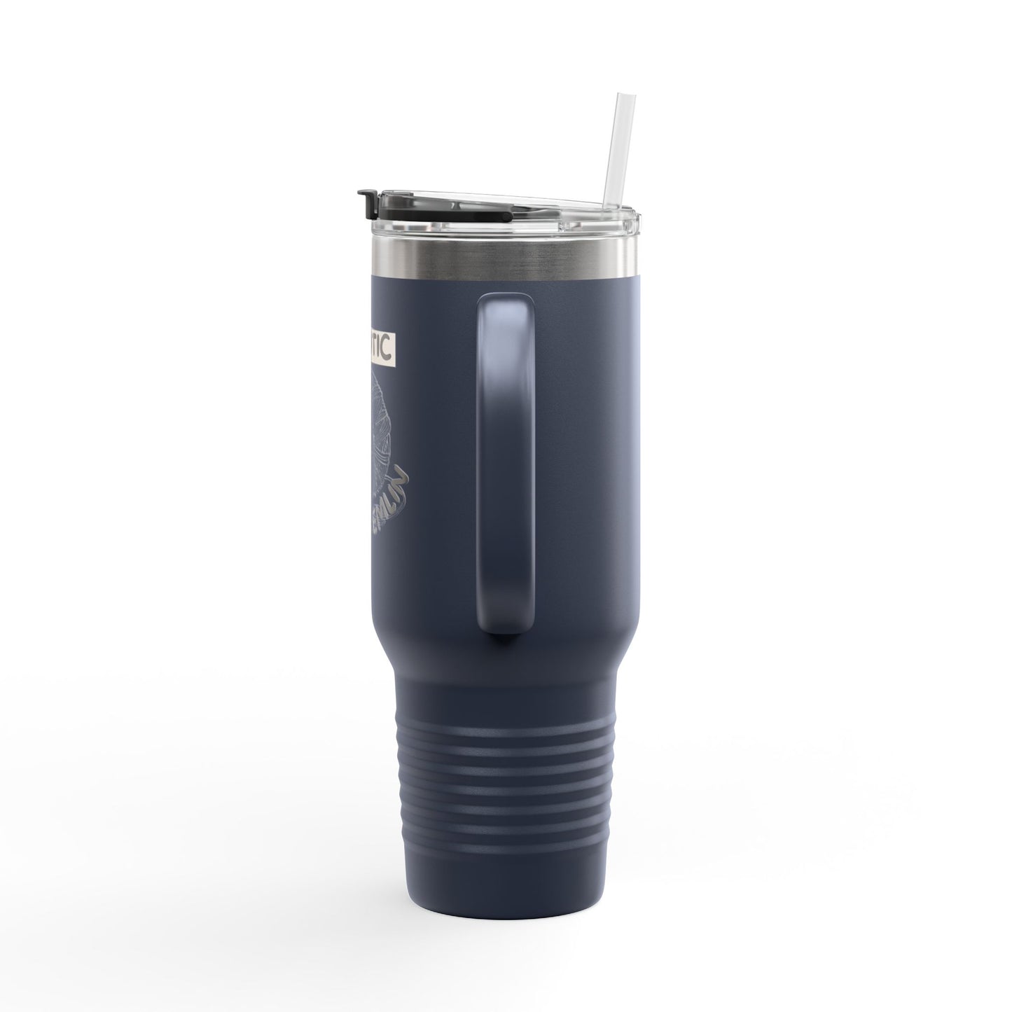 40oz Insulated Travel Mug — "Chaotic Yarn Gremlin" Knitting Lover Tumbler