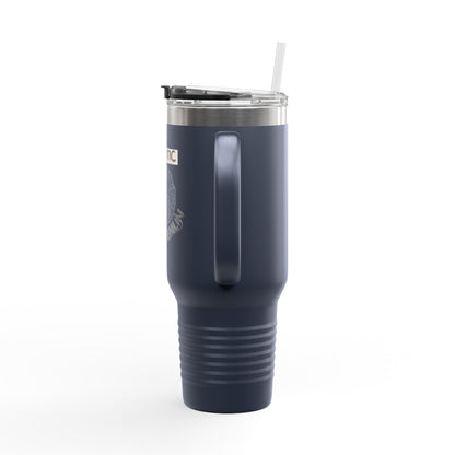 40oz Insulated Travel Mug — "Chaotic Yarn Gremlin" Knitting Lover Tumbler