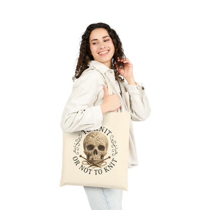 Knitting Skull Tote Bag — To Knit or Not to Knit Canvas Shopper