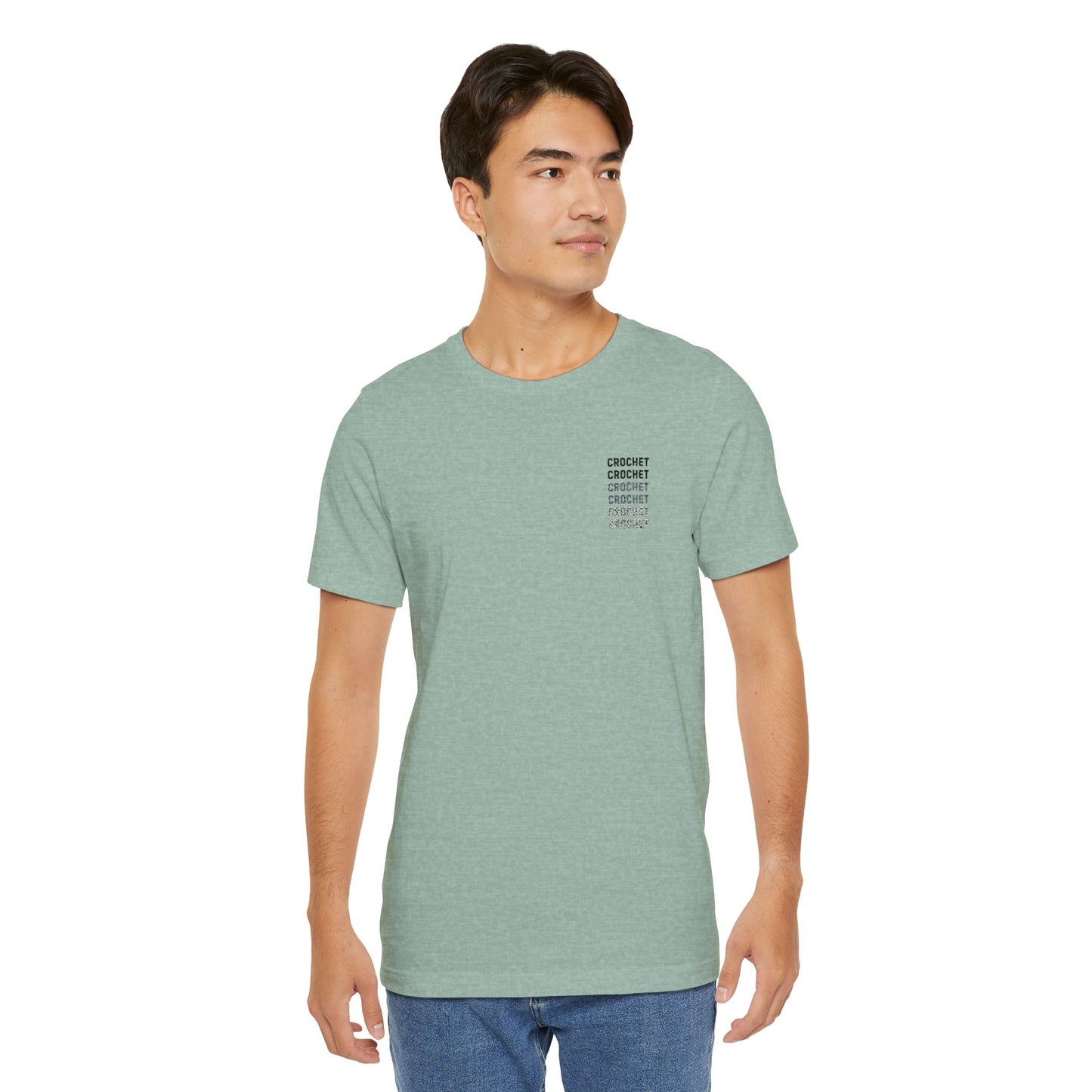 Orange Small-Logo Tee — 'Crochet' Graphic Pocket T-Shirt