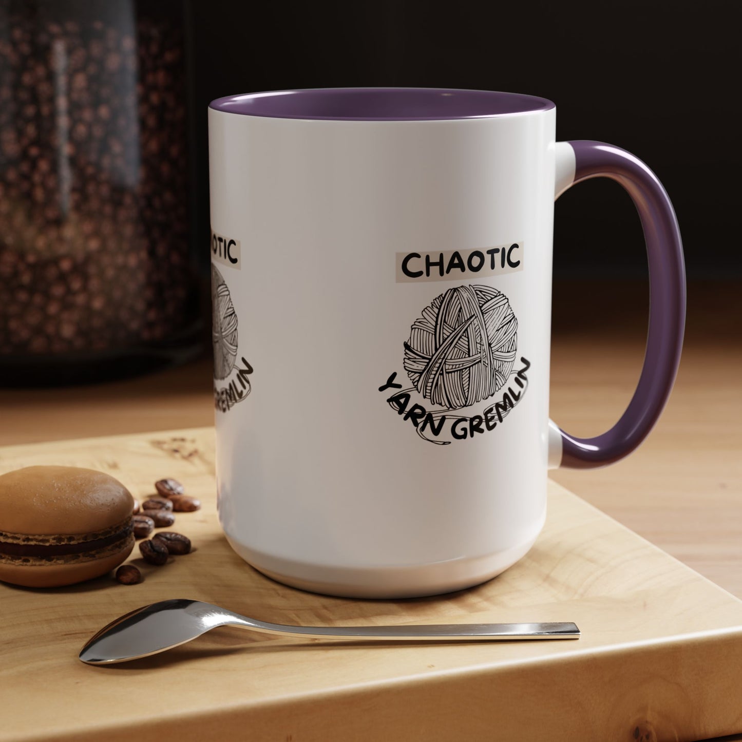 Chaotic Yarn Gremlin Mug – Funny Knitting Coffee Cup (11/15oz)