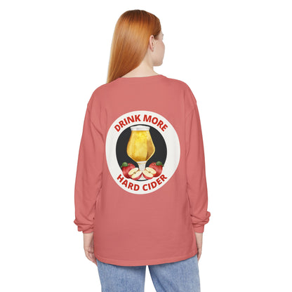 Hard Cider Long Sleeve Tee — “Drink More Hard Cider” Graphic