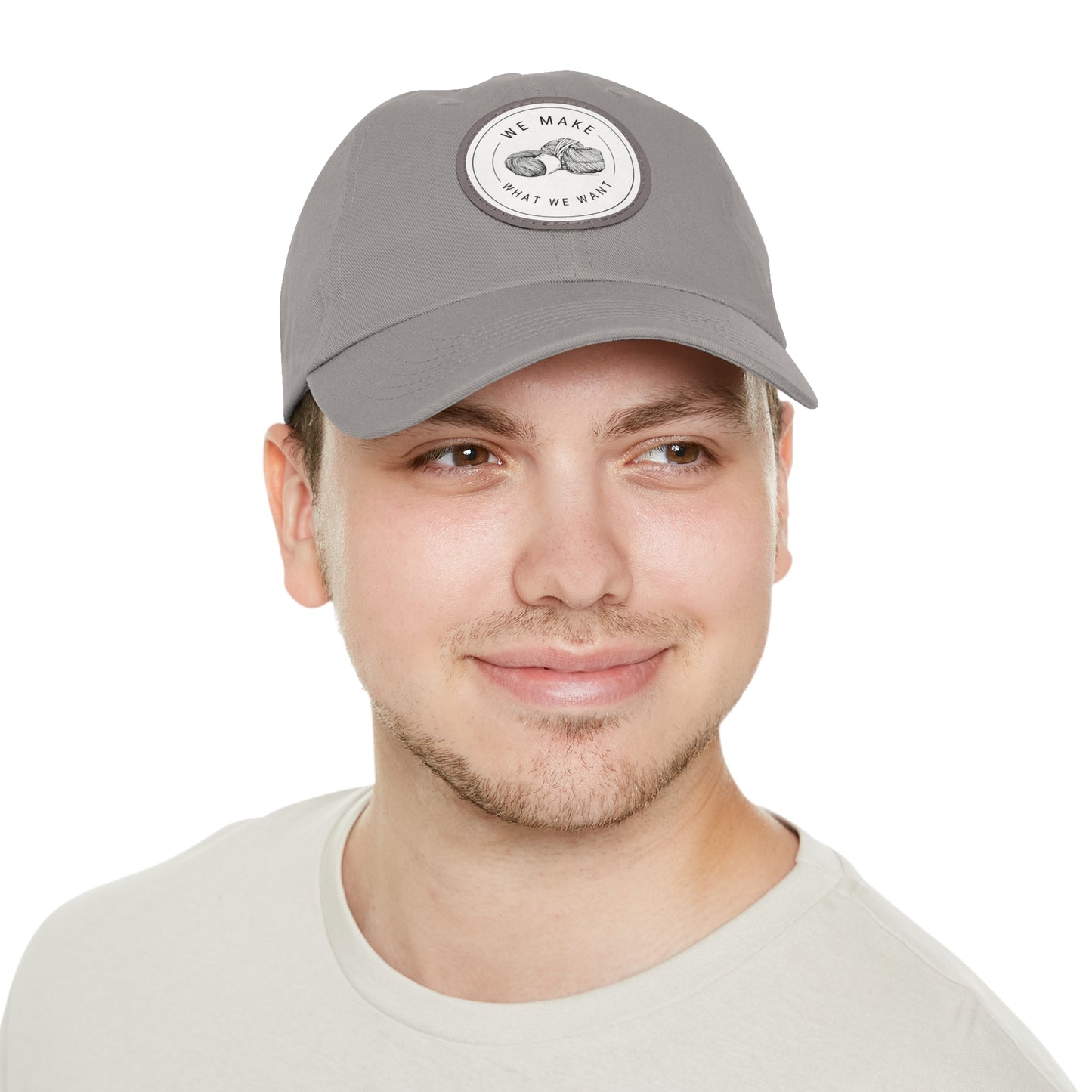Dad Hat — Round Leather Patch “We Make What We Make”