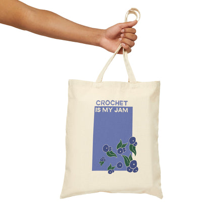 Crochet Is My Jam Tote Bag — Huckleberry  Cotton Canvas Market Tote