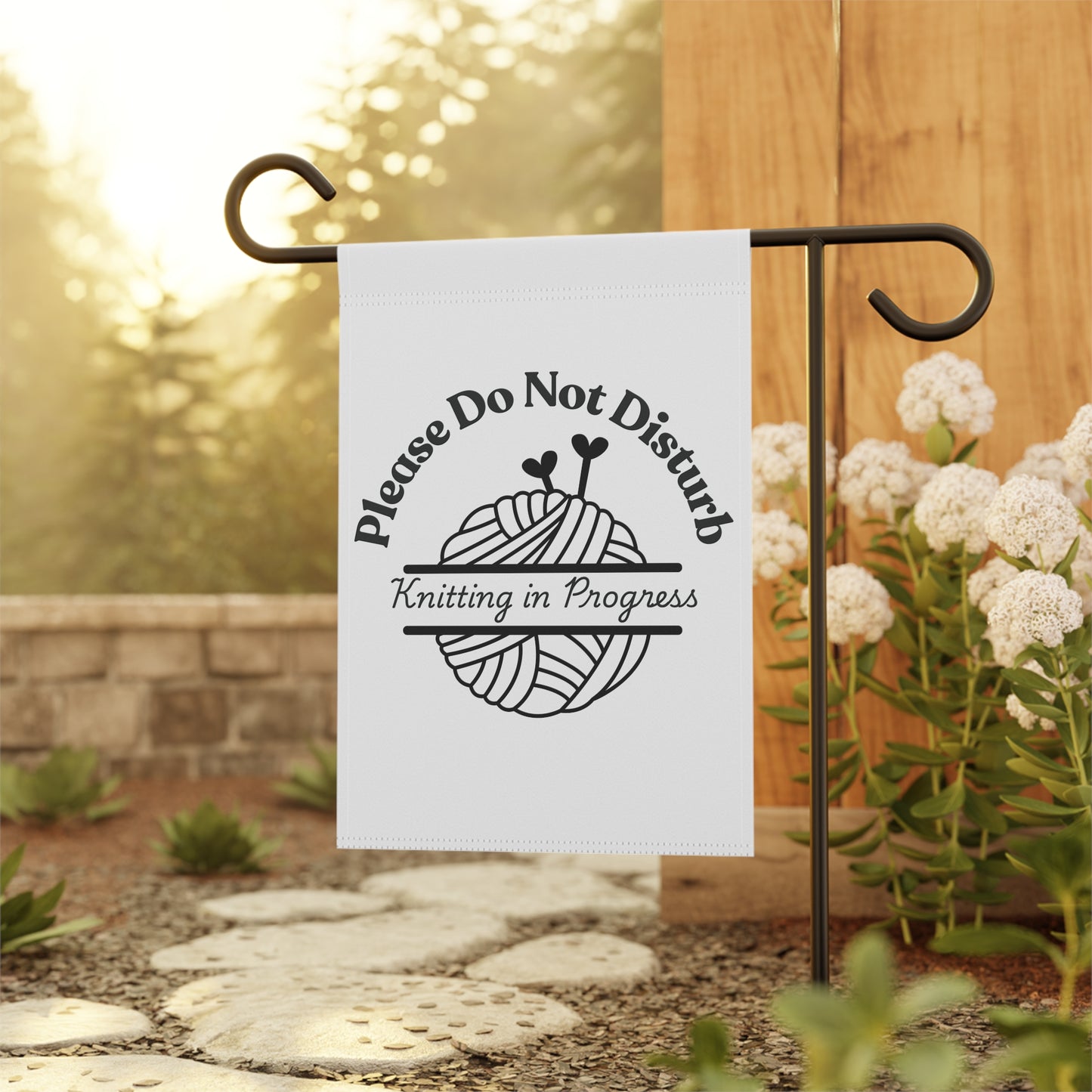 Please Do Not Disturb — Knitting in Progress Garden Flag