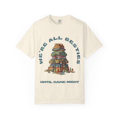 Game Night Besties T-Shirt — "We're All Besties Until Game Night" Graphic Tee