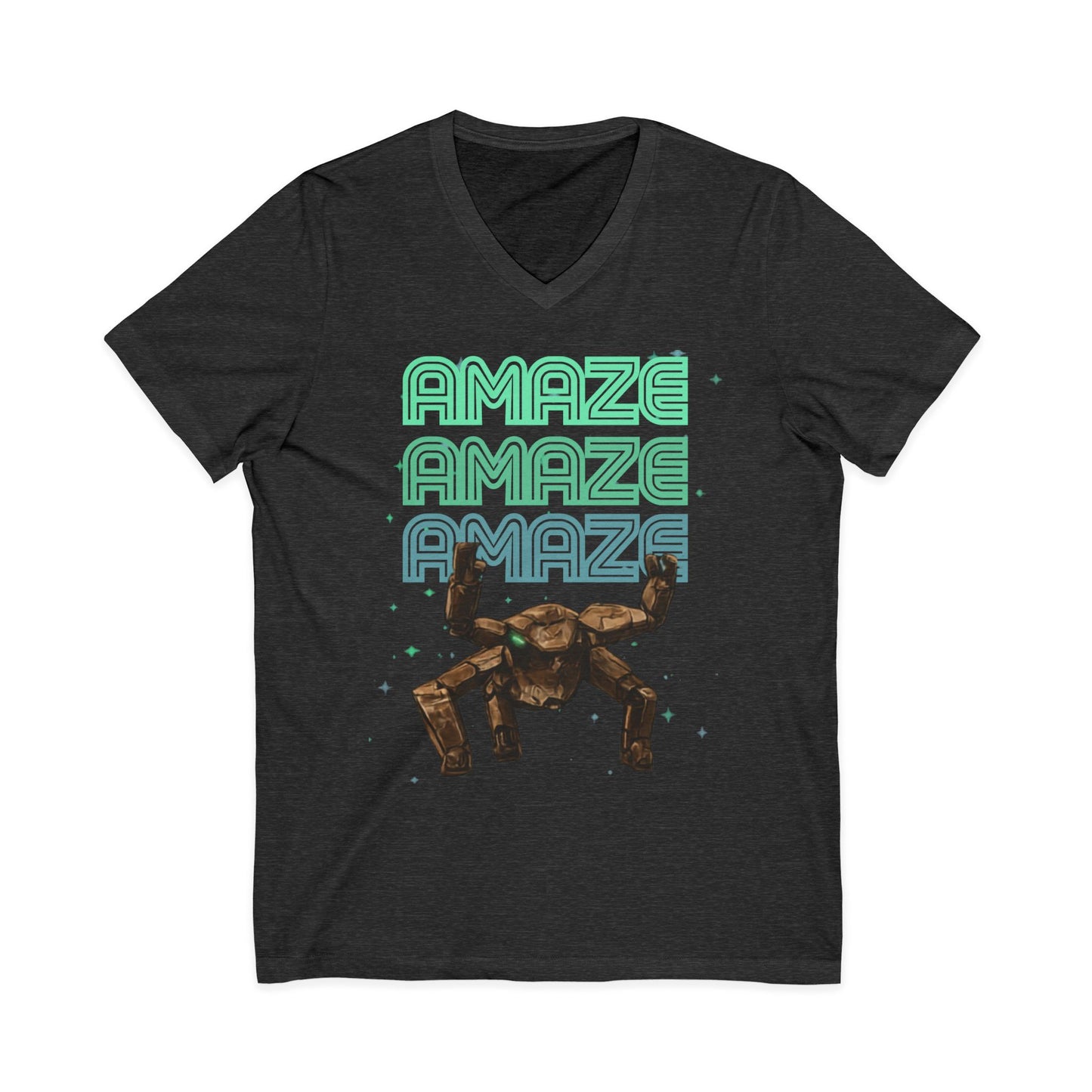 Amaze  VNeck Tee  Retro Graphic Shirt