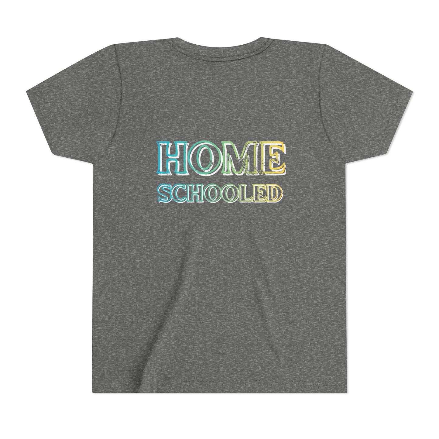 Home Schooled Youth Tee | Pastel Gradient Text, Back Print