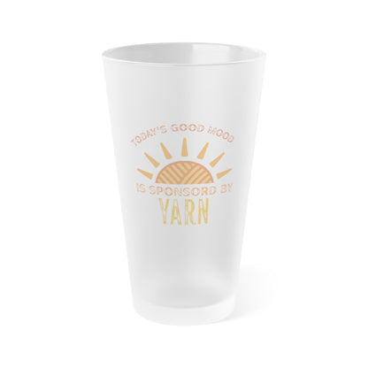 Frosted Pint Glass – 16oz Knitting & Yarn Lover Beer Glass
