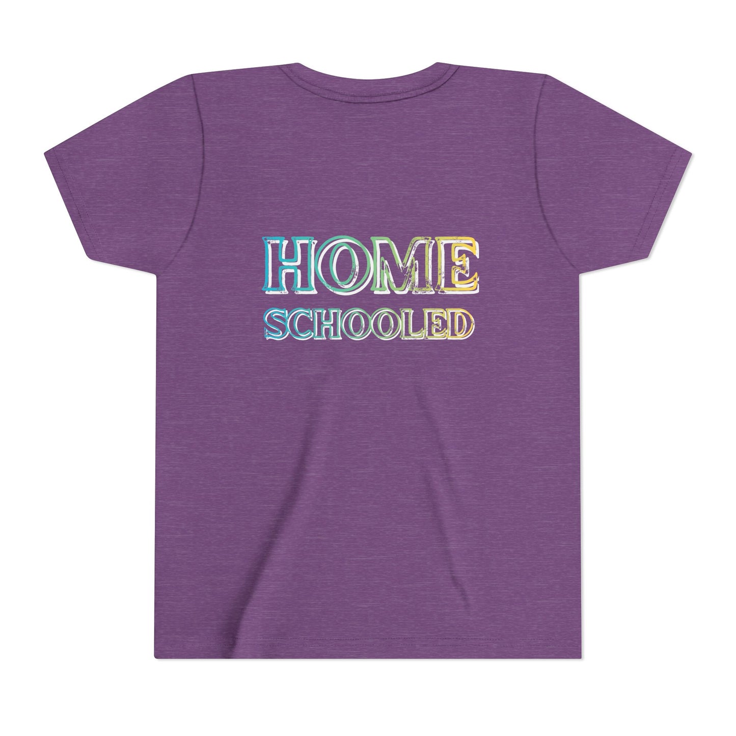 Home Schooled Youth Tee | Pastel Gradient Text, Back Print
