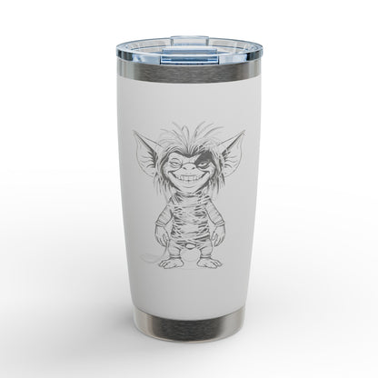 20oz Engraved Tumbler with Whimsical Gremlin Illustration